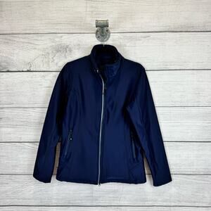 Dover Women's Navy Blue Soft Shell Fleece Lined Zip Up Jacket Size Medium